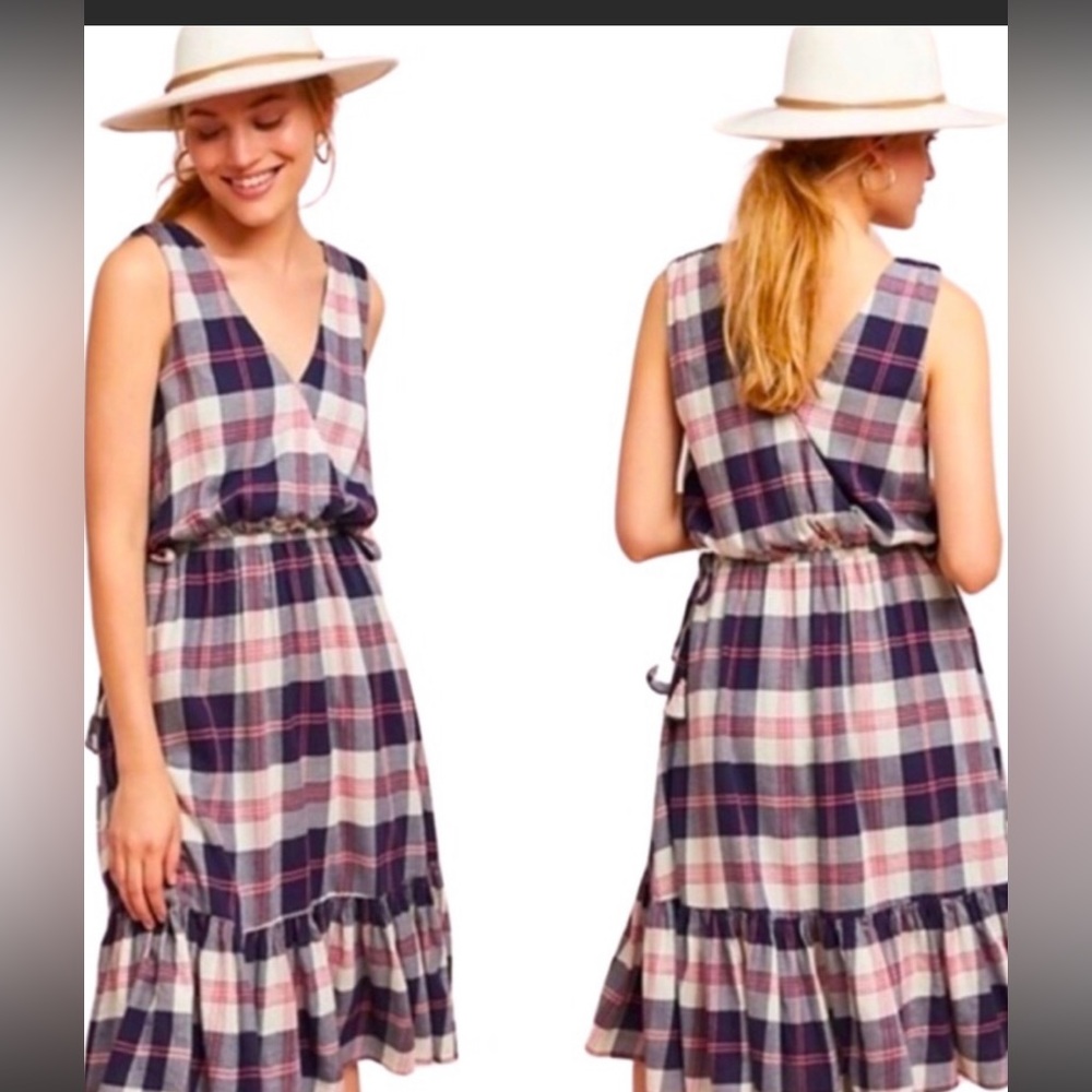 Anthropologie Isabella Sinclair Dickens Plaid Dress